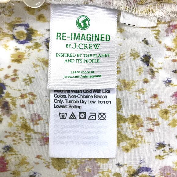 J. CREW Cotton-Voile Button-Front Top Women XL Soft Posies Cottage Fairy Preppy - Picture 10 of 14